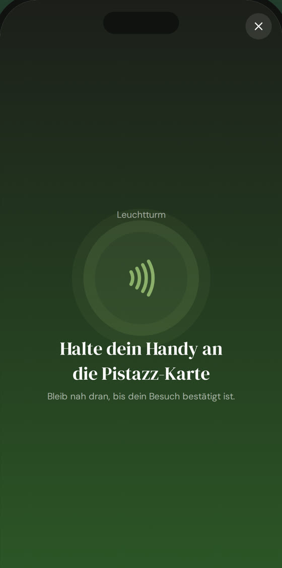 pistazz.io App: Besuch per NFC-Karte bestätigen