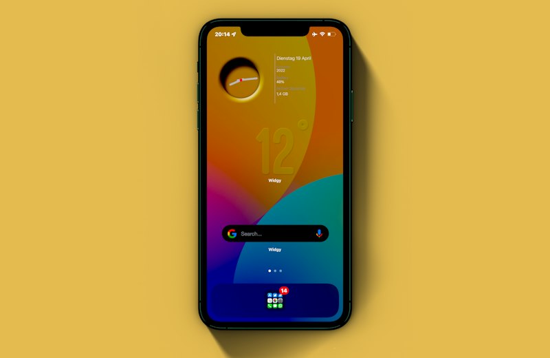 Smartphone mit bunter Oberfläche
